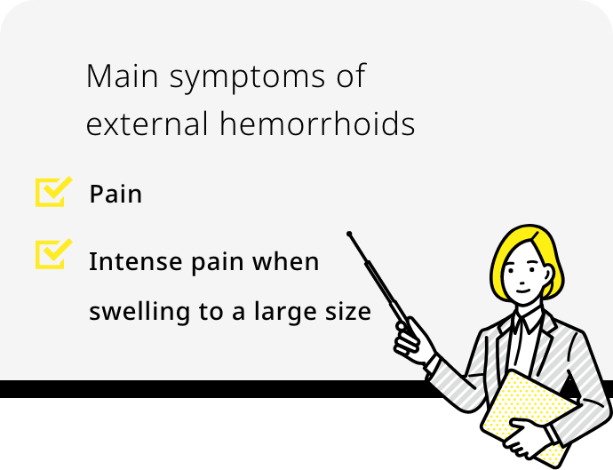 Main symptoms of external hemorrhoids
