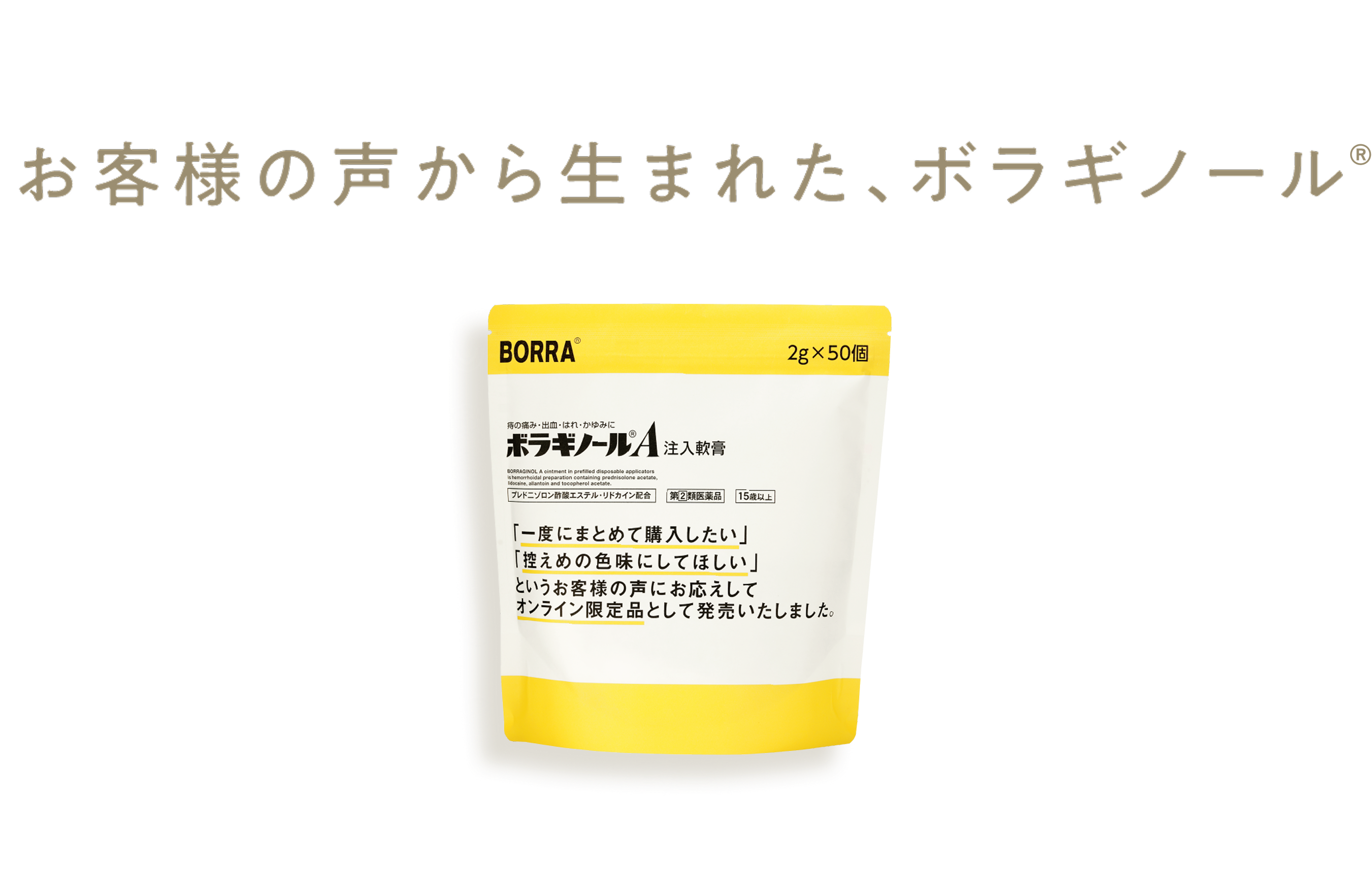 お客様の声から生まれた、ボラギノール®