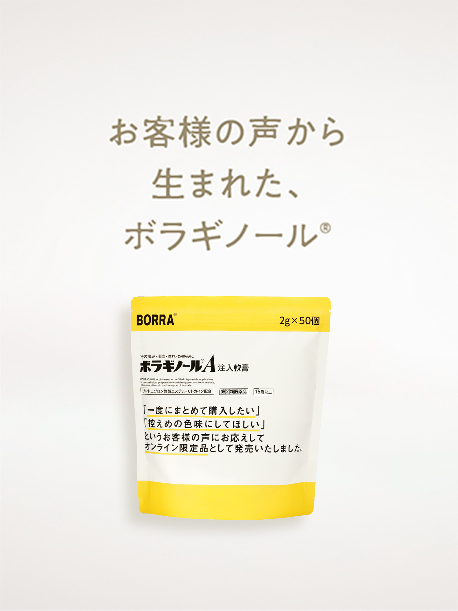 お客様の声から生まれた、ボラギノール®