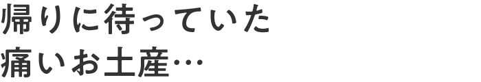 帰りに待っていた痛いお土産…